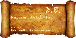 Waitzer Borbála névjegykártya
