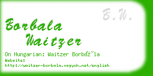 borbala waitzer business card